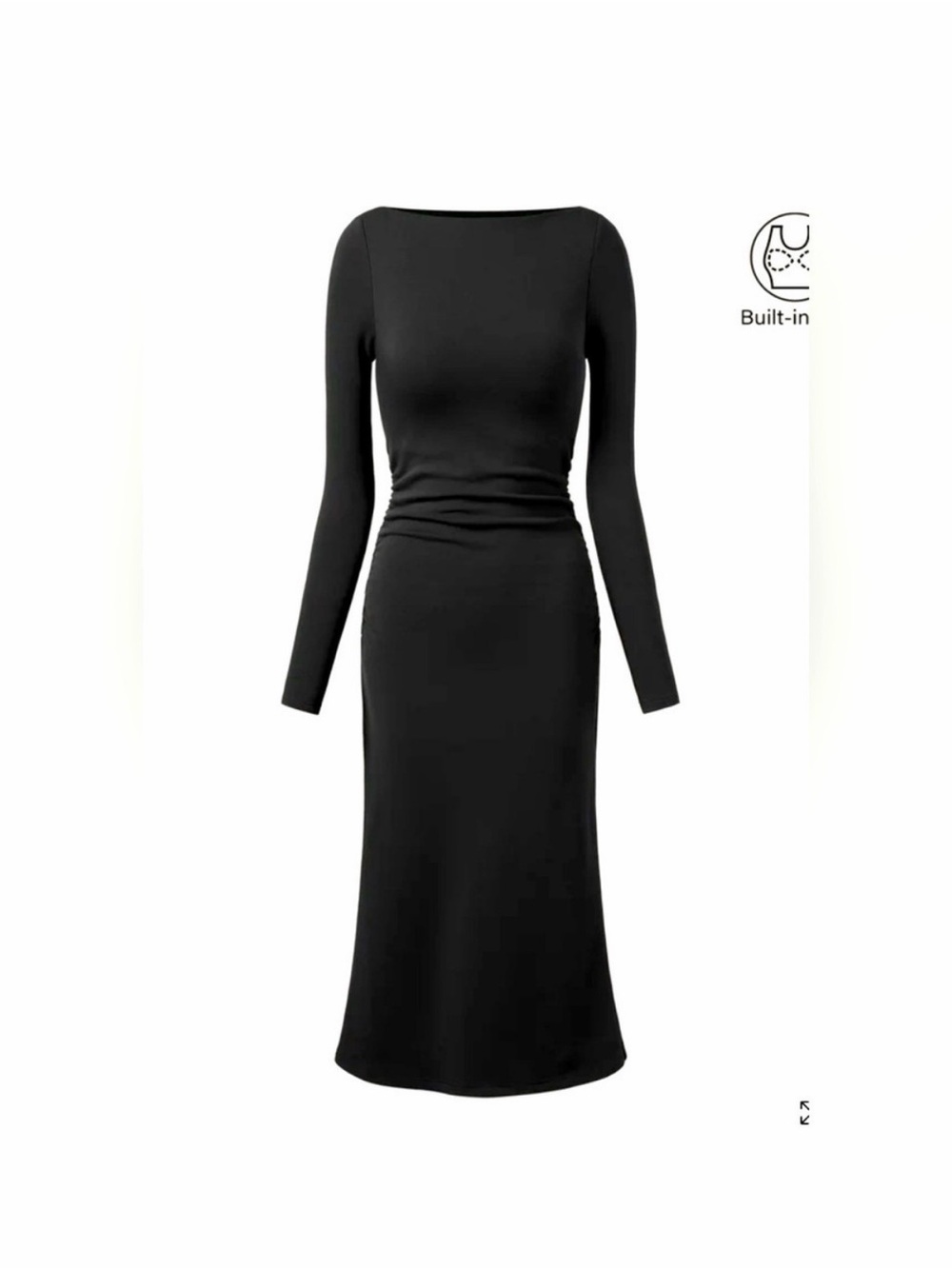 OGL Thermal Boatneck Ruched Sides Brami Midi Dress
